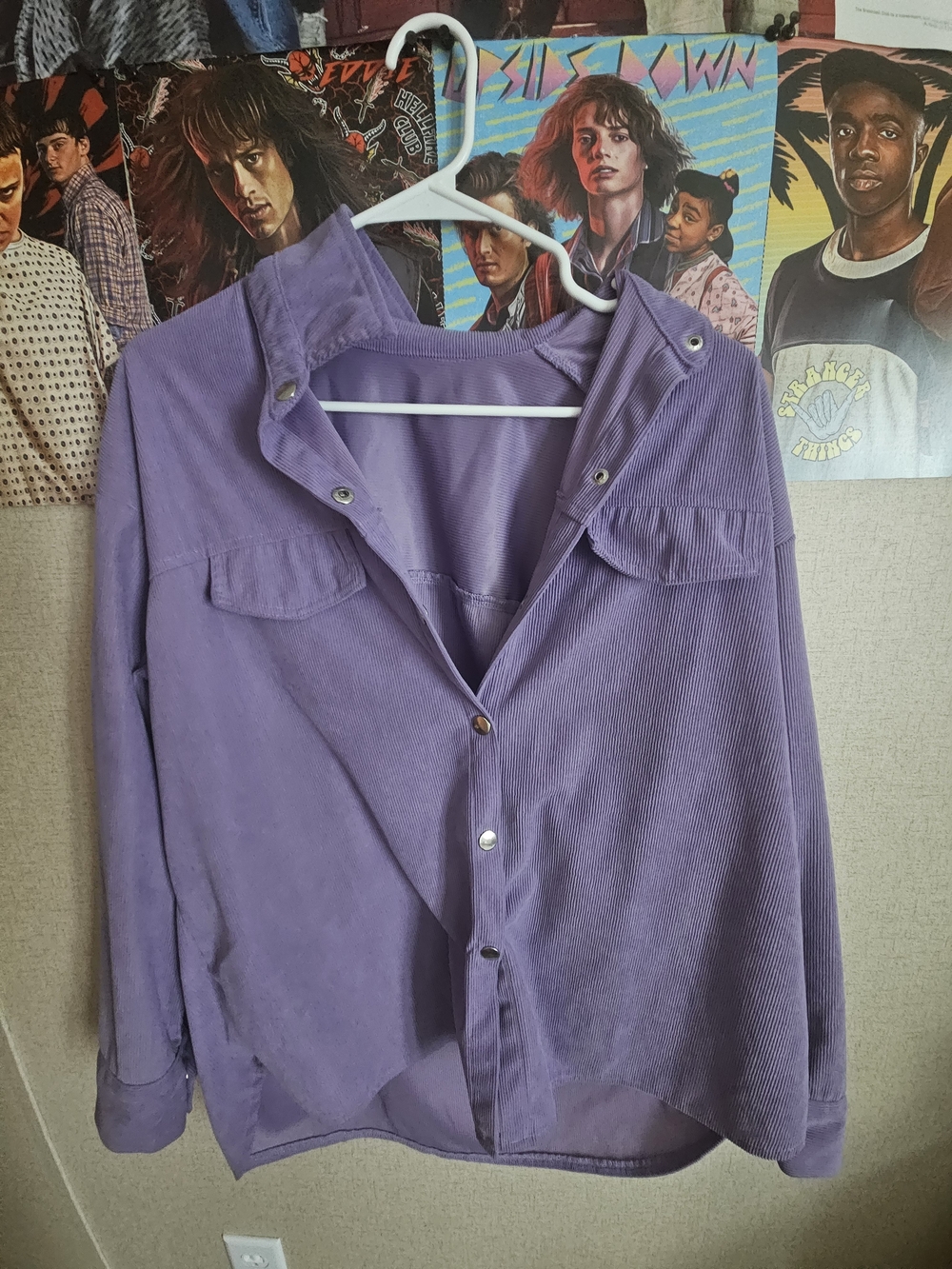 Lavender Corduroy Button-Up Shirt